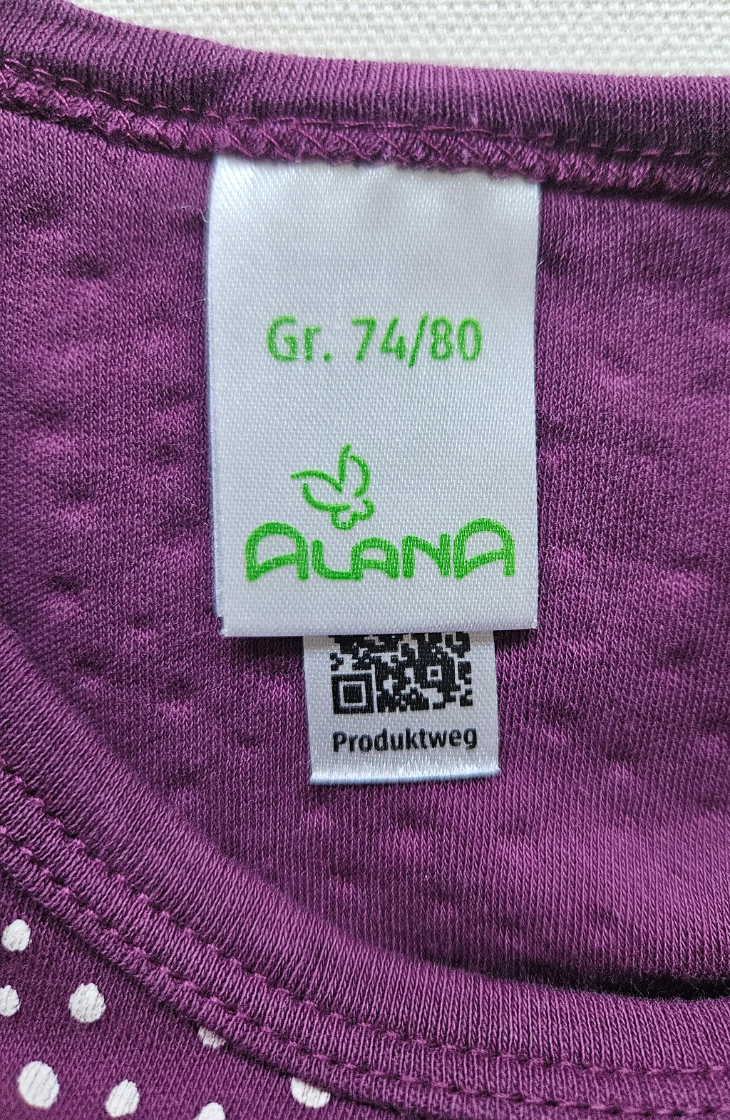 ALANA Langarmbody mit Pünktchen & Rüschen | Gr. 74/80