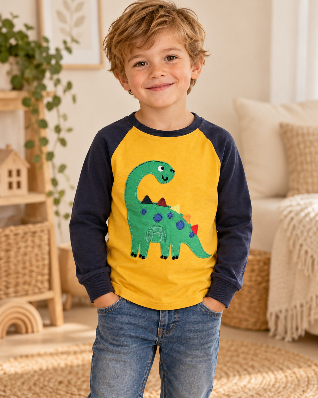 Langarmshirt Dino-Motiv - Größe 110 - NEXT