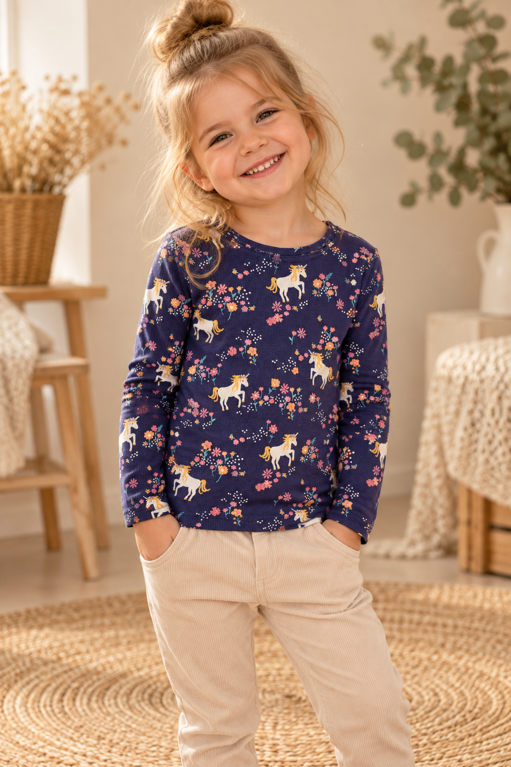 Langarmshirt mit Einhorn-Motiv – Größe 98 – NEXT