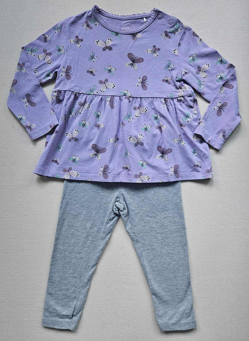 s.Oliver Schmetterlings-Tunika & Minymo Leggings 🦋 | Gr. 86