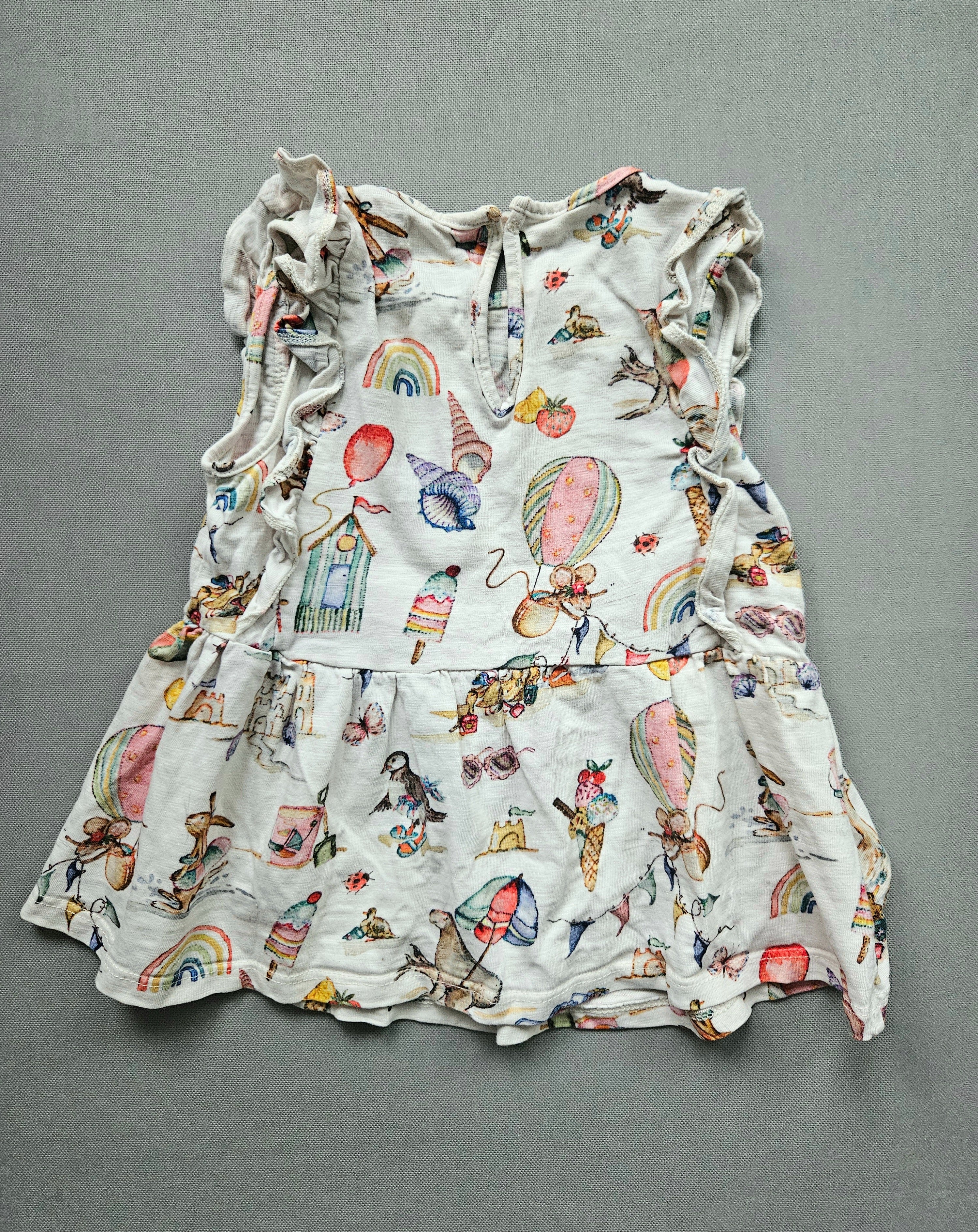 Sommer Tunika bunt mit Tier- & Strandmotiv – Gr. 104 – NEXT