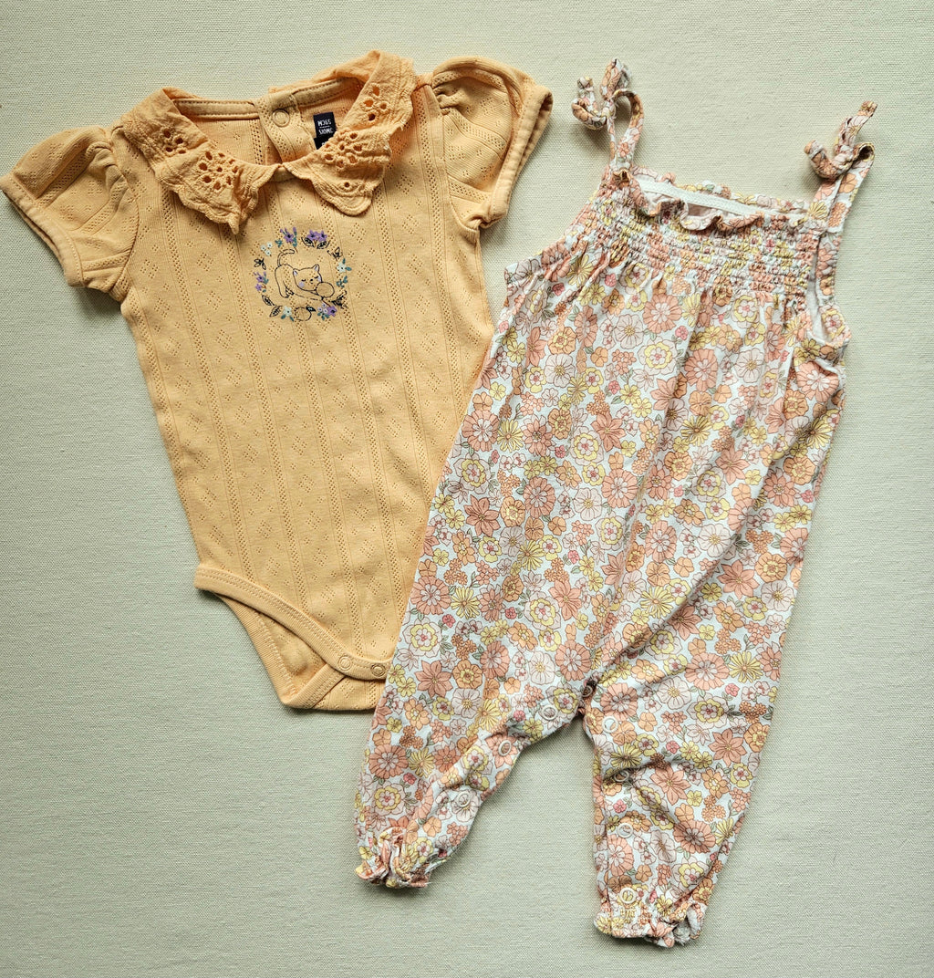 Sergent Major & Carter’s Set mit Body & Blumen-Strampler 🏵 | Gr. 62