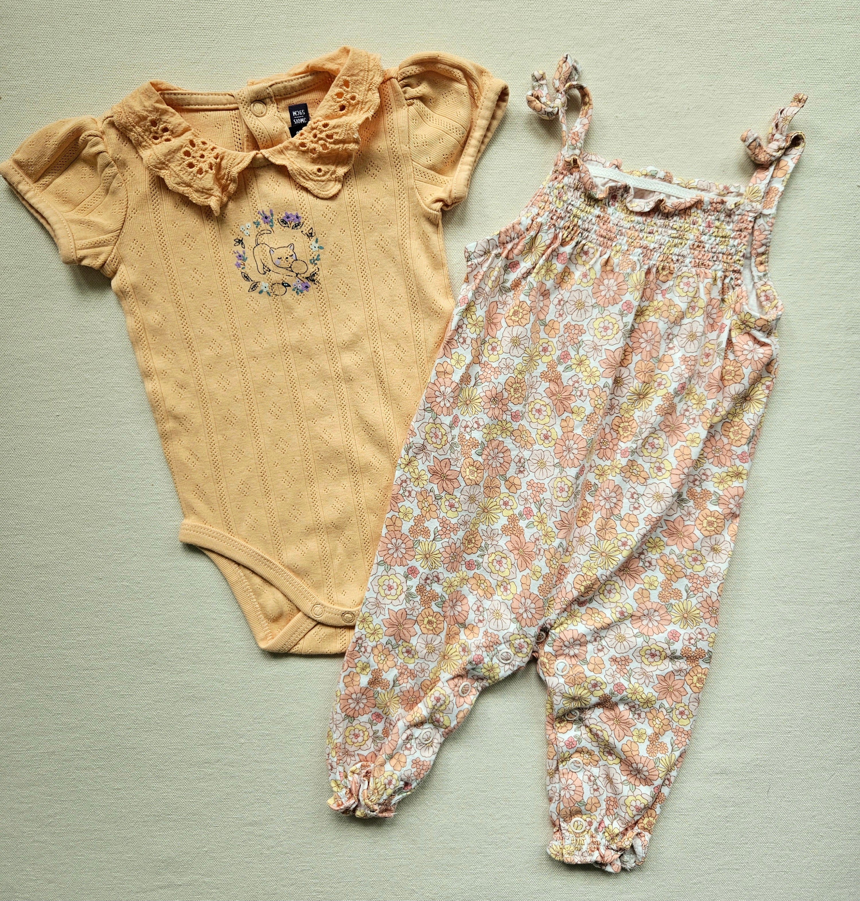 Sergent Major & Carter’s Set mit Body & Blumen-Strampler 🏵 | Gr. 62