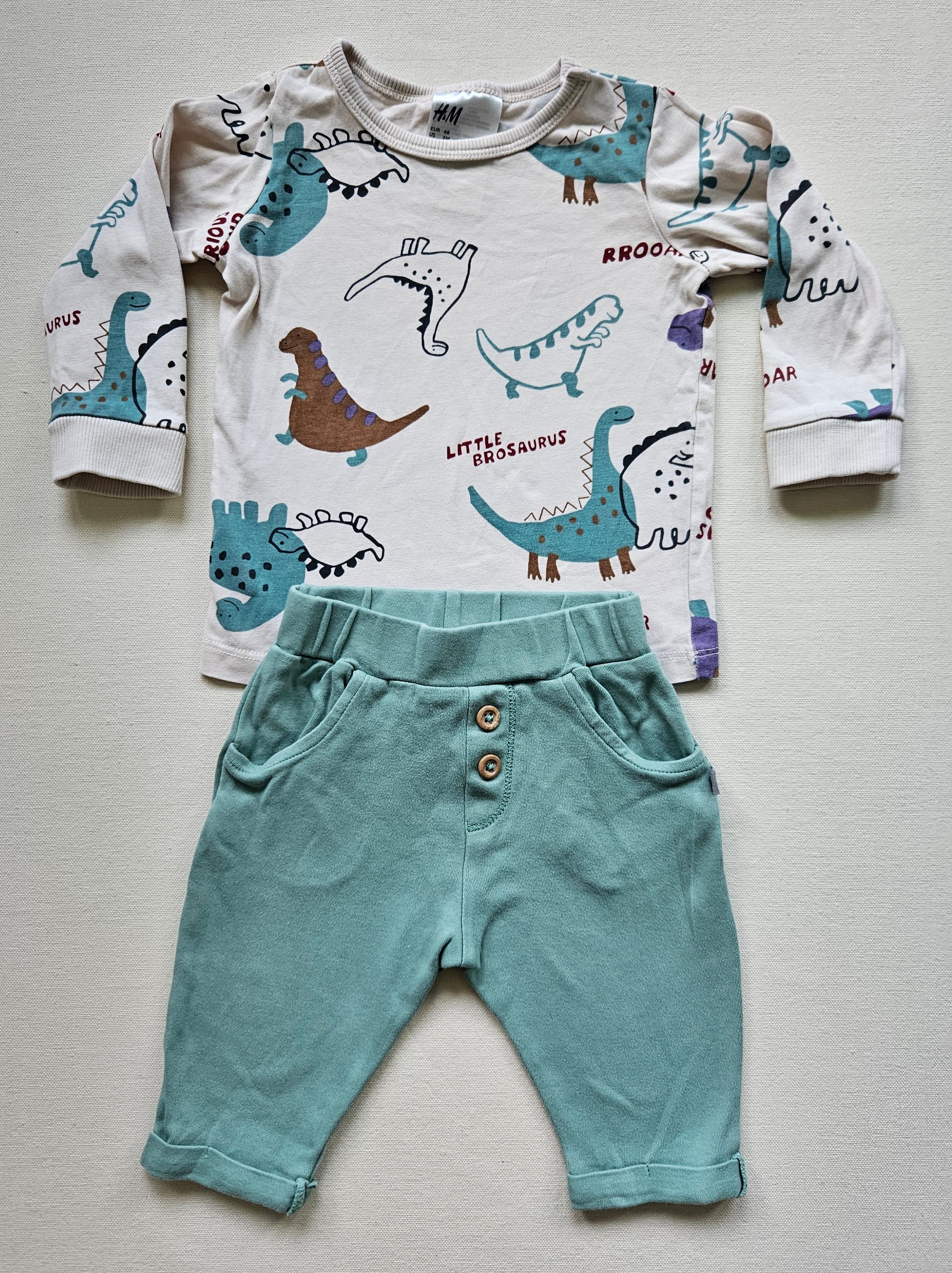 H&M & Jacky Baby Outfit Dino | 2-teilig | Gr. 68