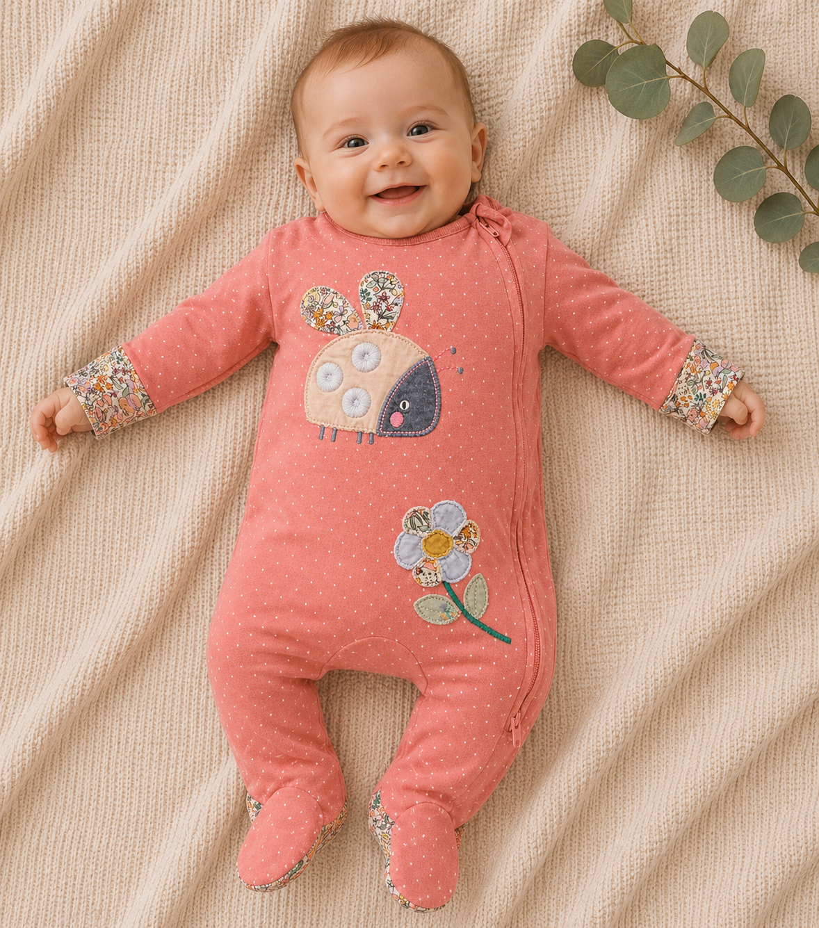 Next Baby Strampler mit liebevollen Stickereien 🐞 | Gr. 56