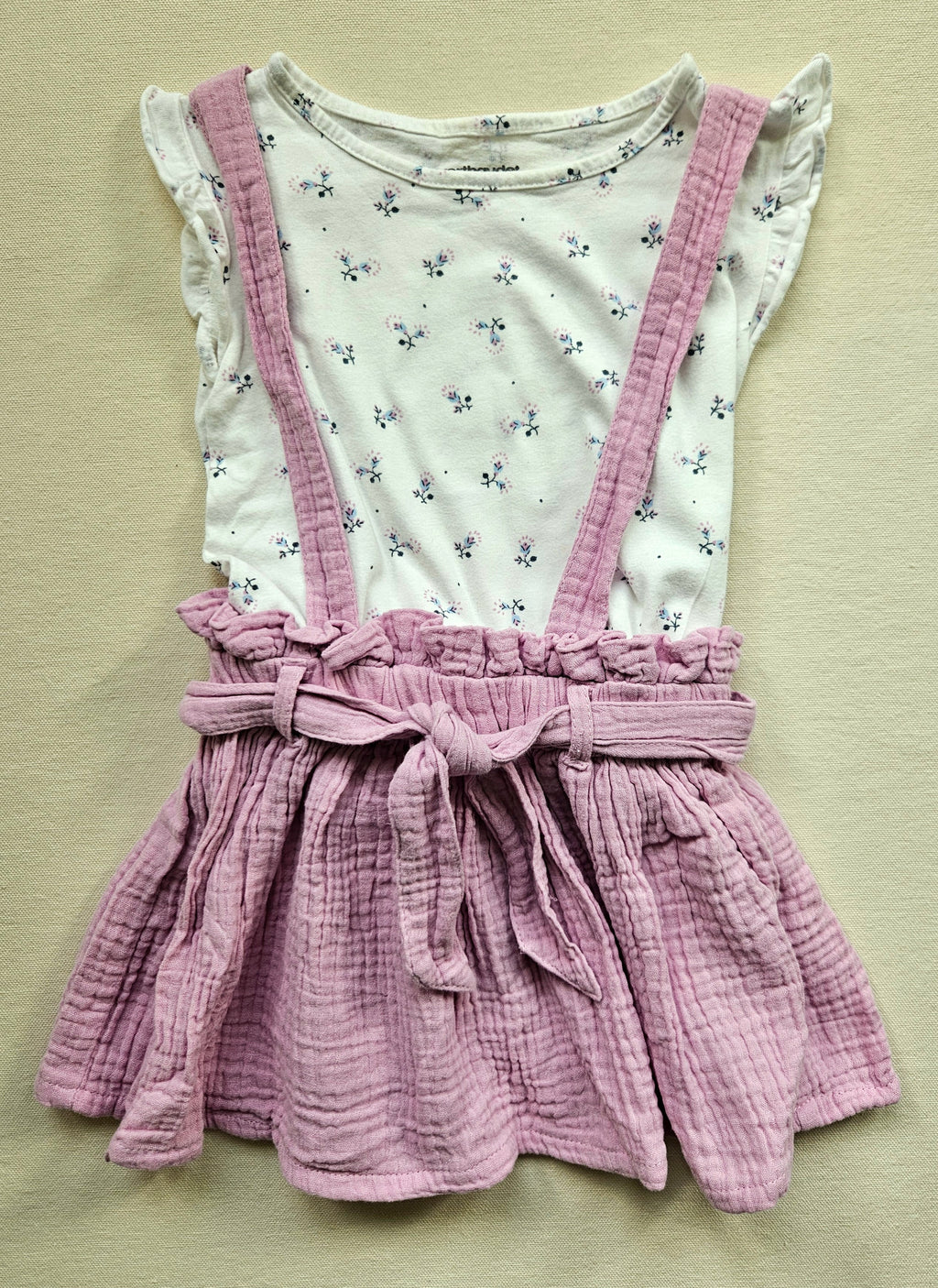 Vertbaudet Outfit mit Musselin-Rock | Gr. 86
