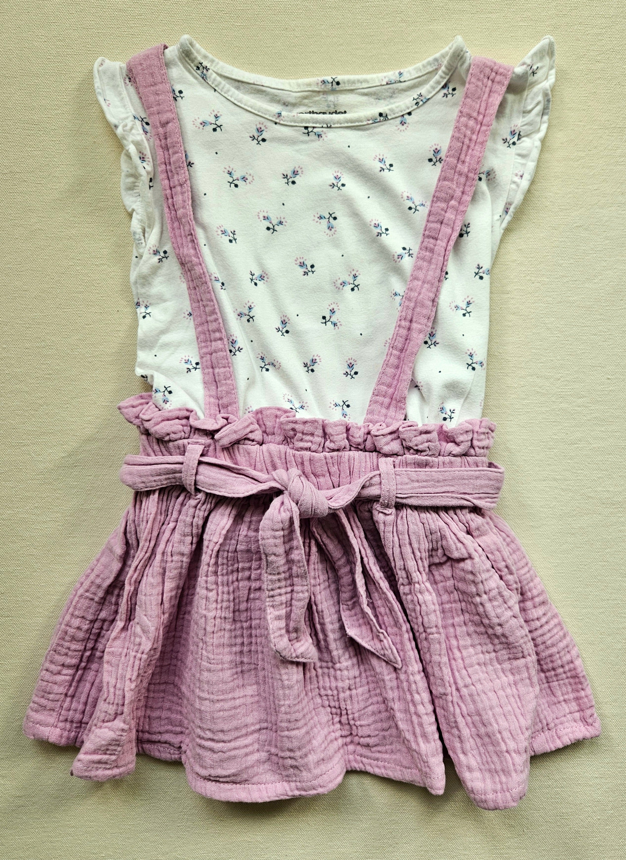 Vertbaudet Outfit mit Musselin-Rock | Gr. 86