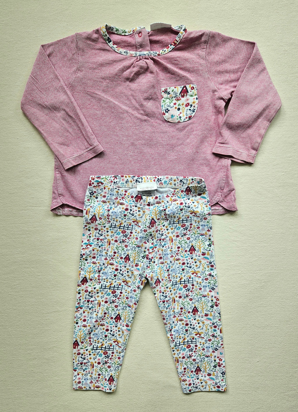 Next 2-teiliges Set mit Langarmshirt & Leggings 🏠 | Gr. 74