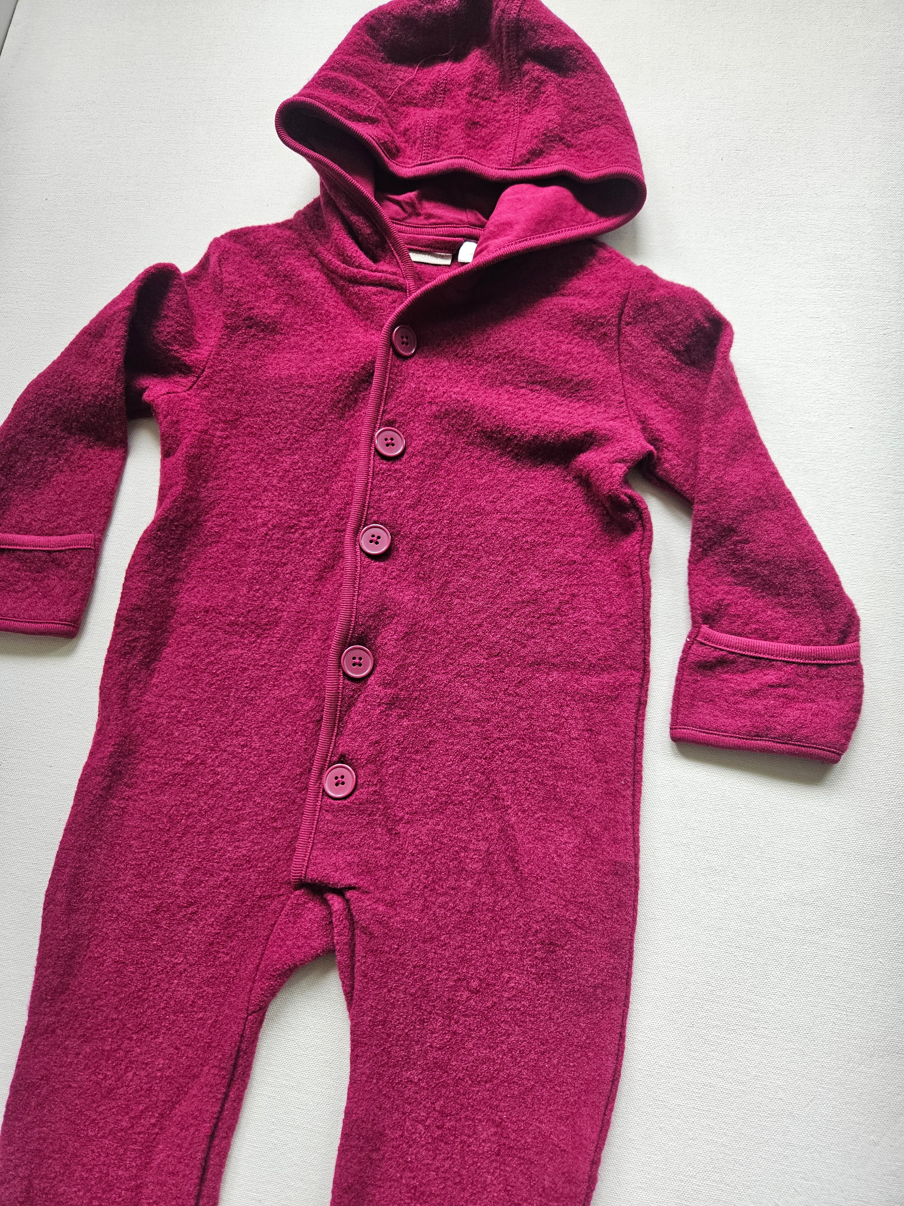 Lupilu Pure Collection Bio-Merino Woll-Overall mit Kapuze | Unisex | Gr. 86/92