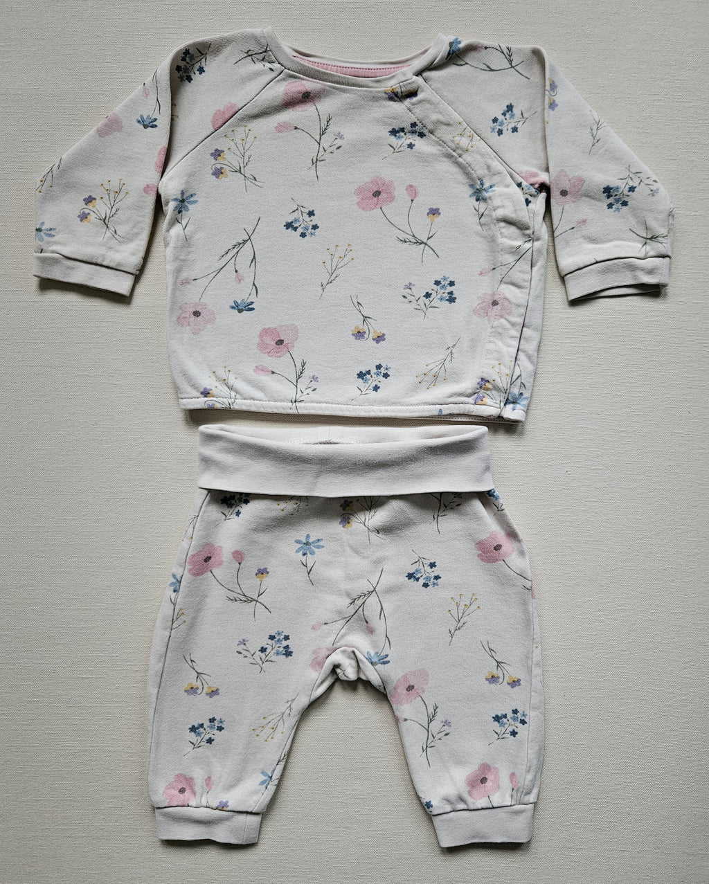 H&M 2-teiliges Baby-Set mit Blumenprint | Gr. 68