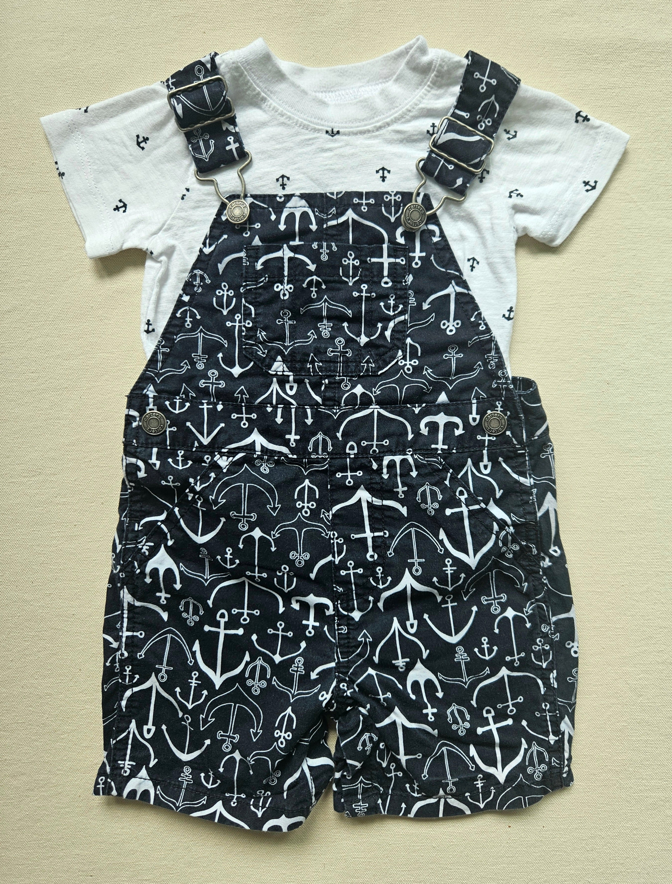 Carter's Anker-Set | Latzhose & T-Shirt ⚓️ | Gr. 80