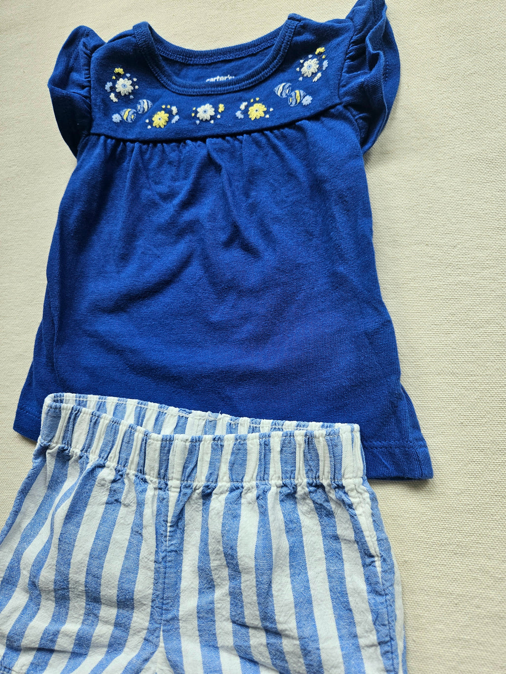 Carter's Sommer-Set mit gestreifter Leinen-Shorts | Gr. 62