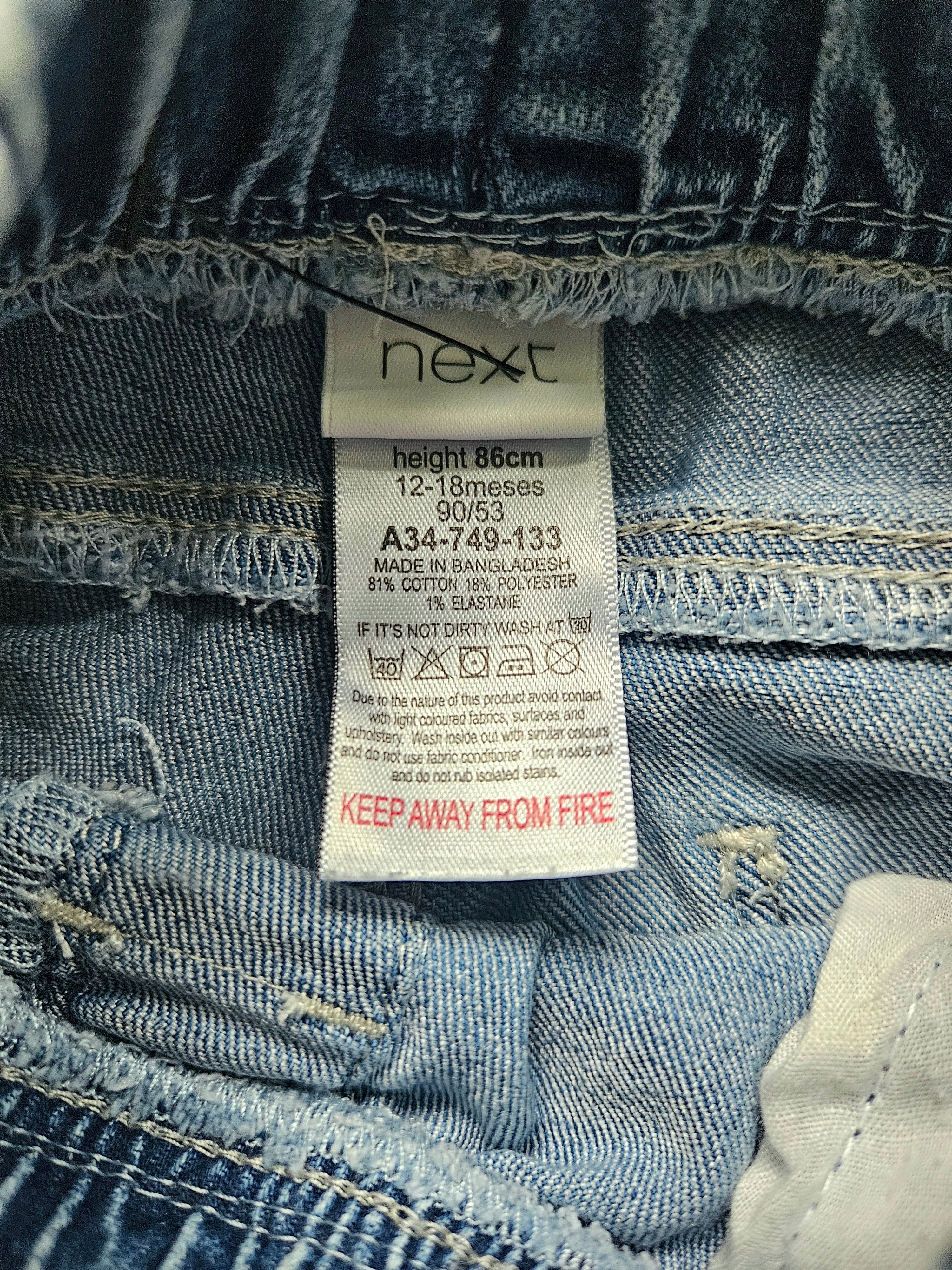 Sommer-Outfit Jeansshorts + Shirt - Größe 86 - NEXT