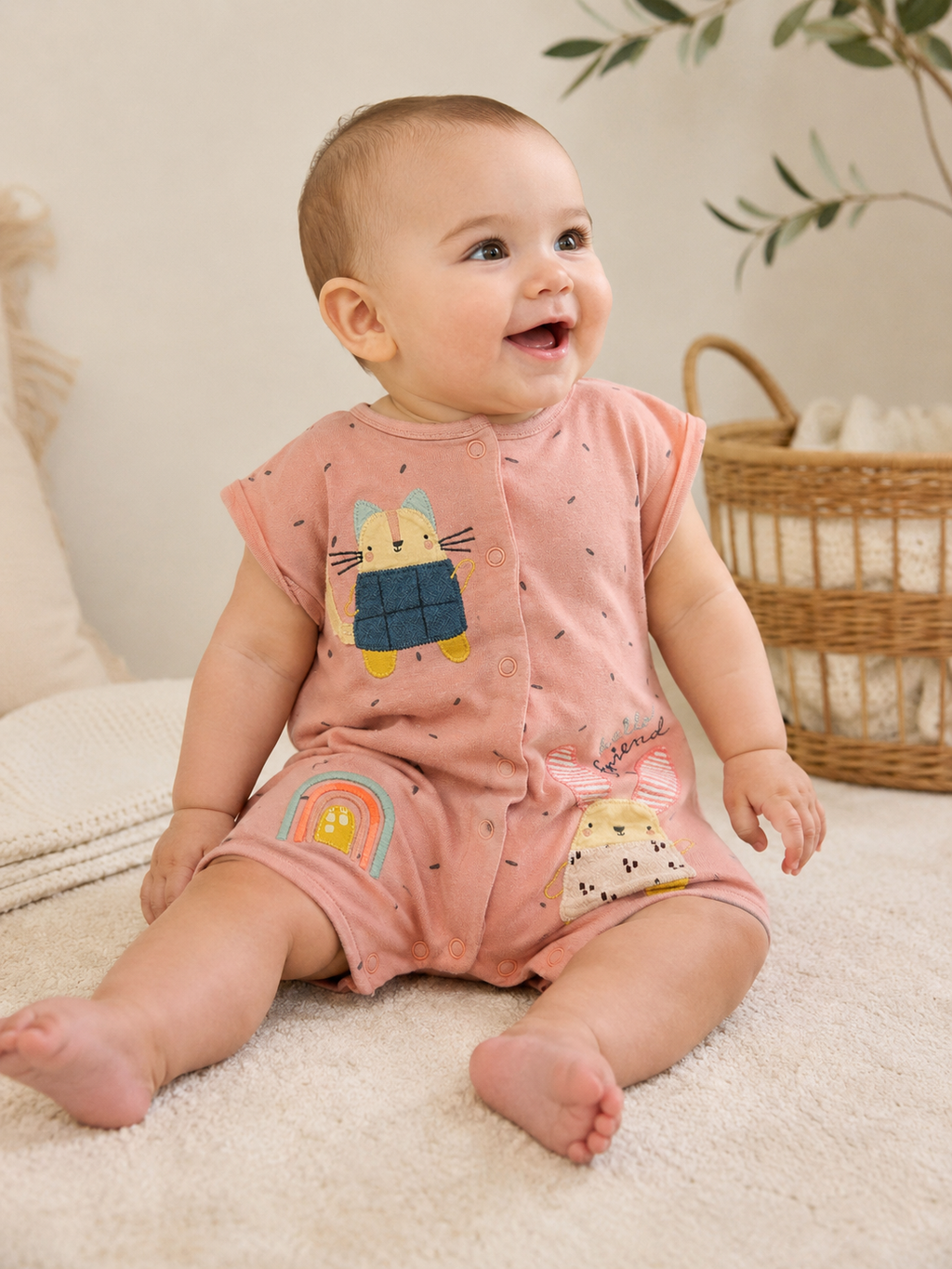 Next Romper mit Tier-Applikationen 🐰 | Gr. 74