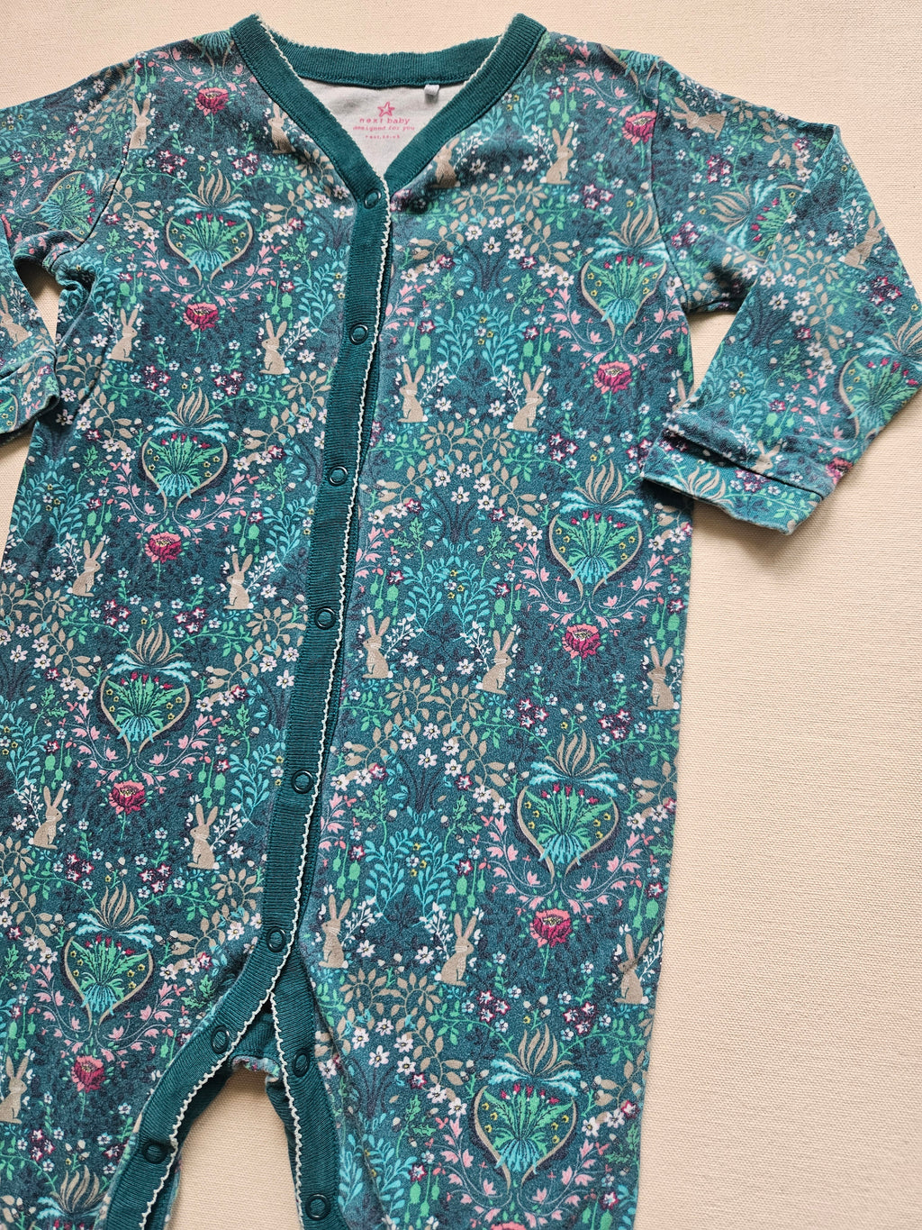 Next Schlafanzug mit Blumen- & Hasenprint 🌸🐇 | Gr. 92