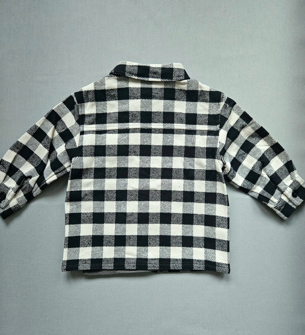 Set Panda NEU Karo Jacke + Shirt - Größe 92 - NEXT