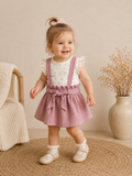 Vertbaudet Outfit mit Musselin-Rock | Gr. 86