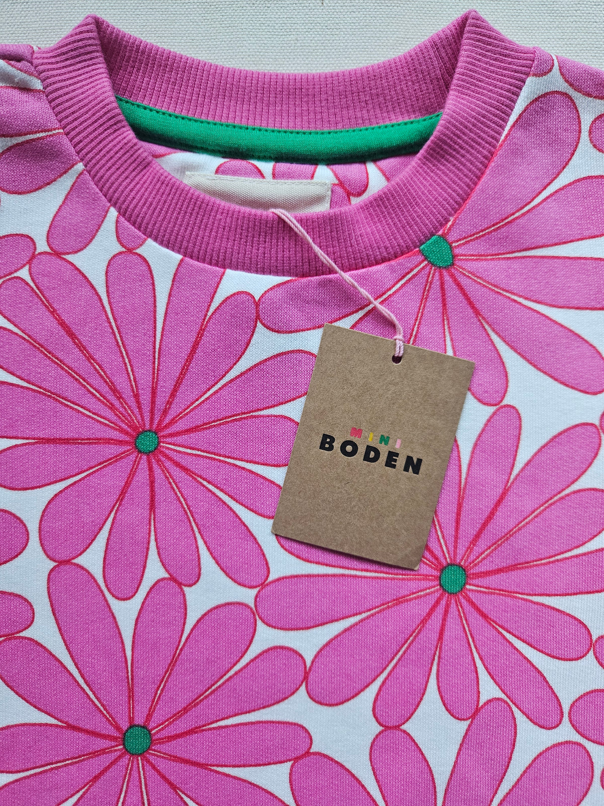 Mini Boden Sweatshirt Blumen 🌸 | Gr. 110 | NEU mit Etikett