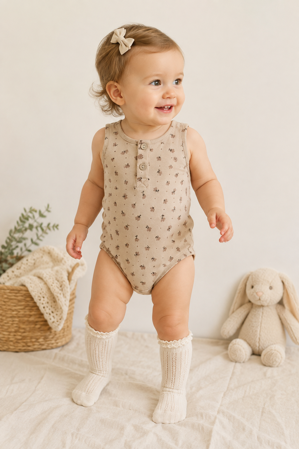 Quincy Mae Body mit zartem Blütenmuster | Gr. 80