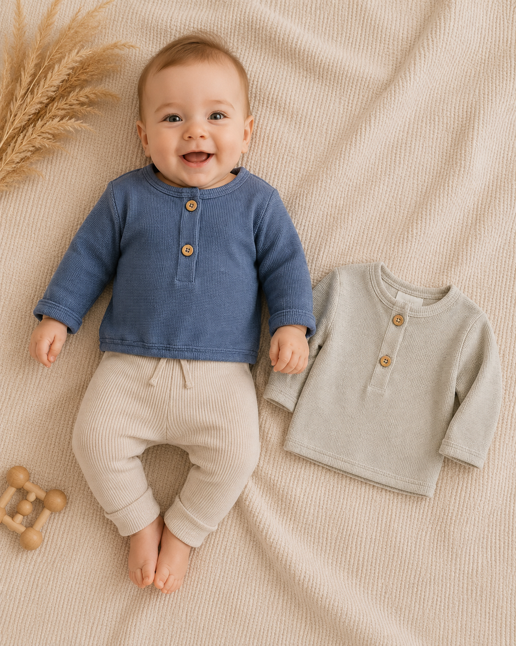Next Baby 2er Set Pullover Waffeloptik | Gr. 56