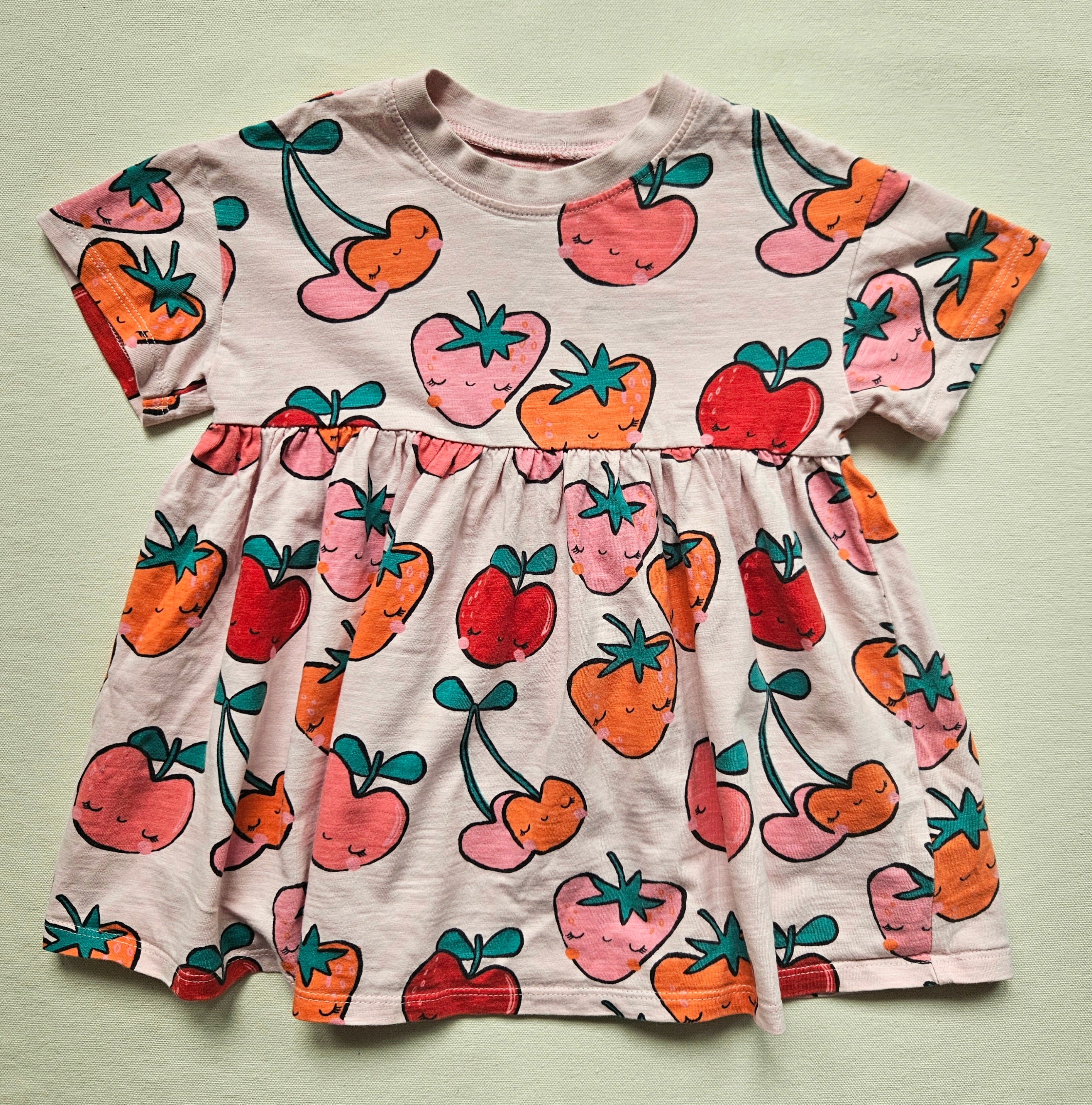 Next Kleid mit fröhlichem Obst-Print 🍒 | Gr. 86