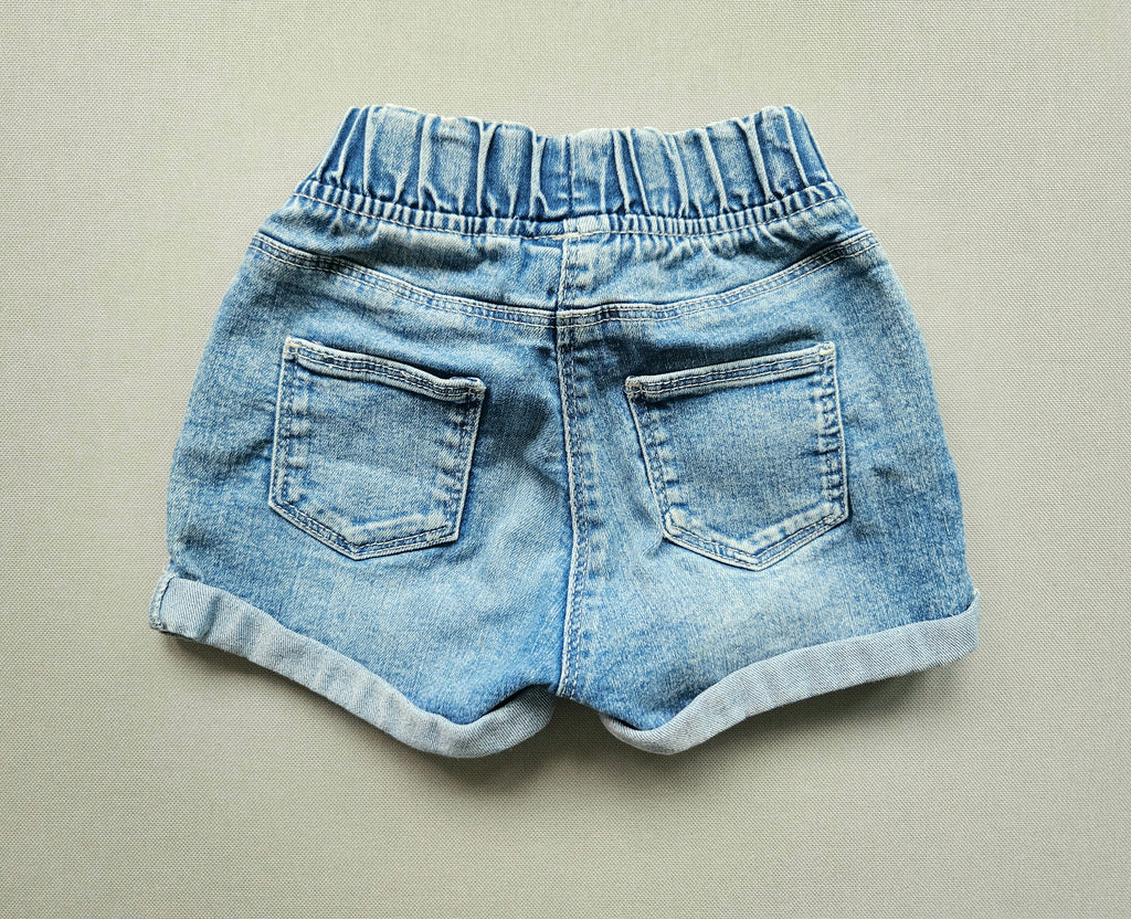 Sommer-Outfit Jeansshorts + Shirt - Größe 86 - NEXT