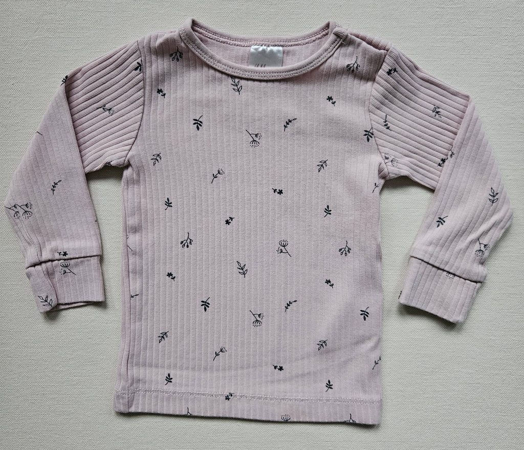 H&M 2-teiliges Ripp-Set mit Blumenprint 🌸 | Gr. 68