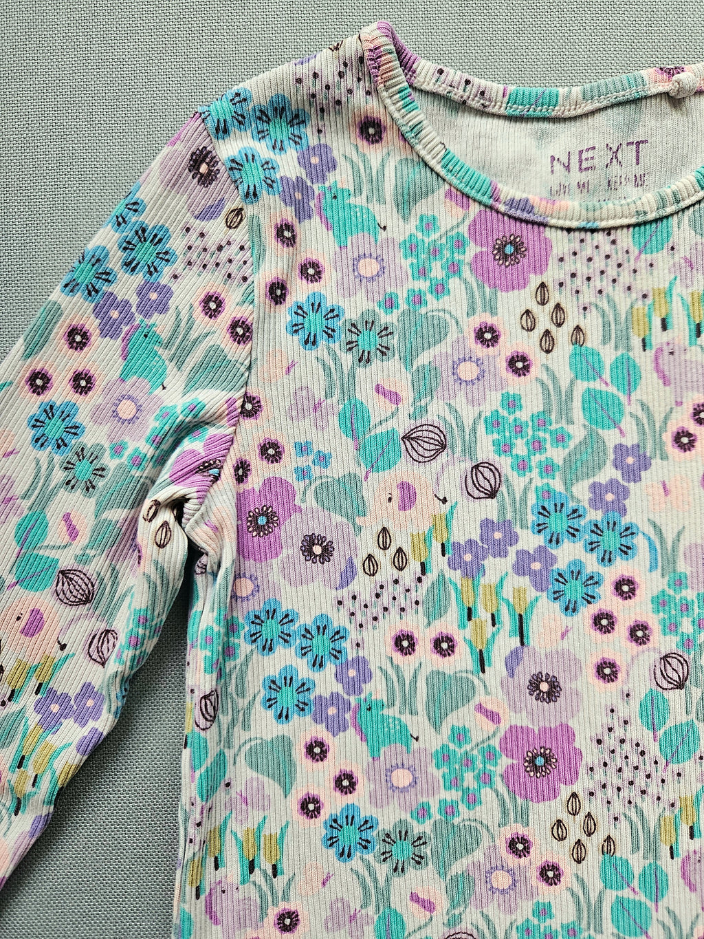 Langarmshirt mit Blumenmuster – Größe 98 – NEXT
