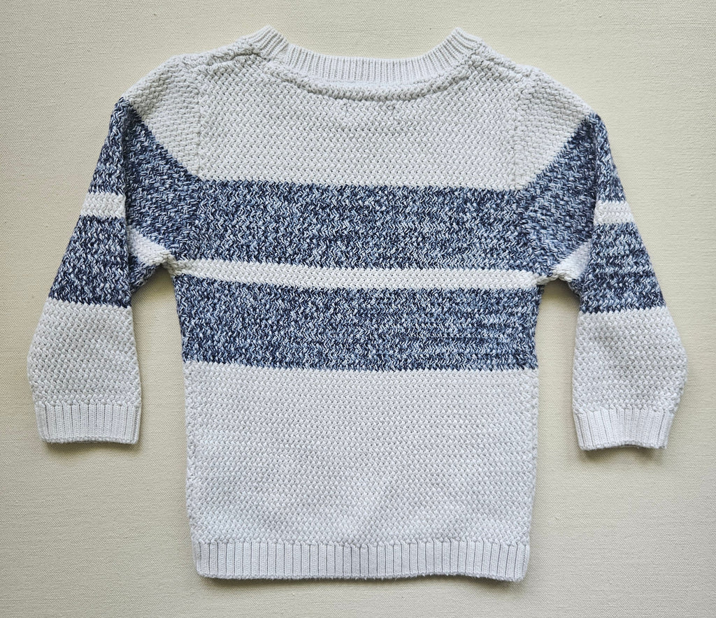 Next Strickpullover in Creme & Blau | Gr. 80