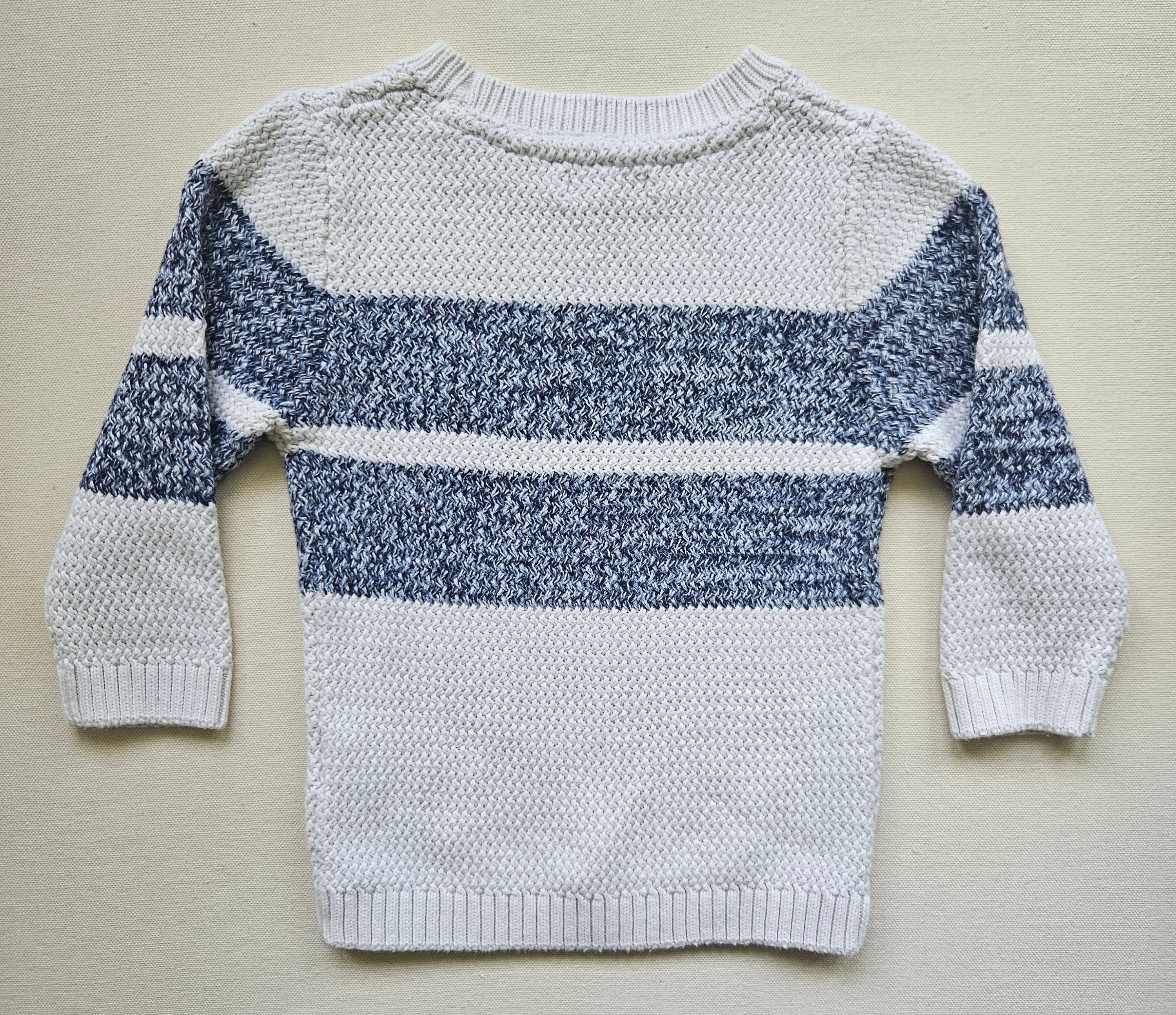 Next Strickpullover in Creme & Blau | Gr. 80