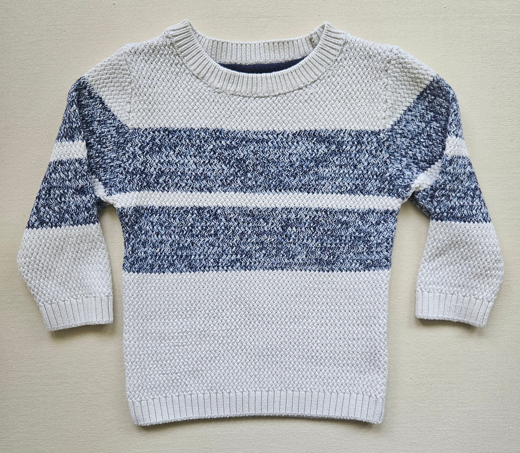 Next Strickpullover in Creme & Blau | Gr. 80