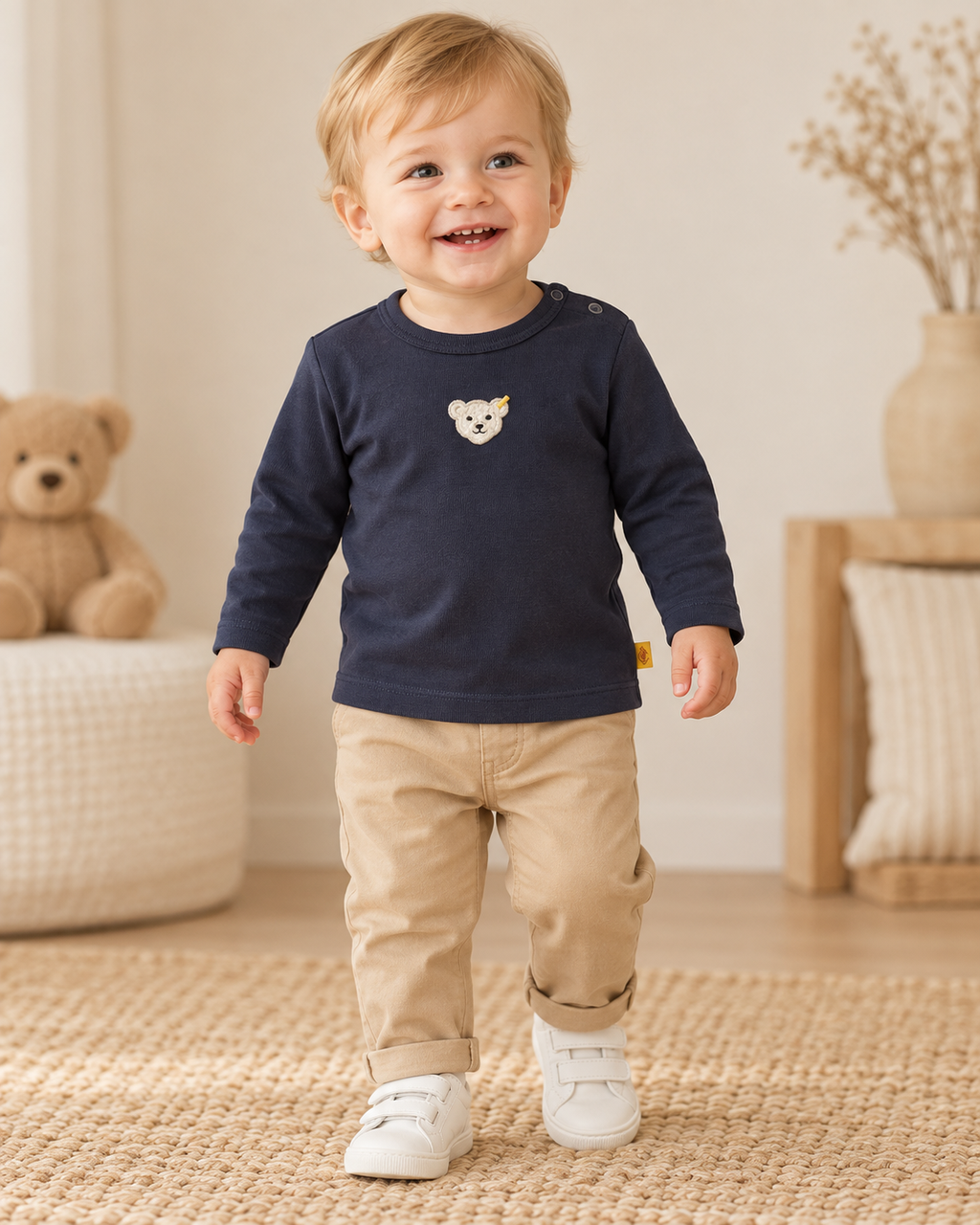 Steiff Langarmshirt mit Teddy-Applikation 🐻 | Gr. 80