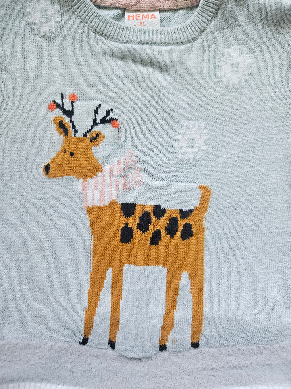 Hema Strickpullover mit Reh-Motiv 🦌 | Gr. 80