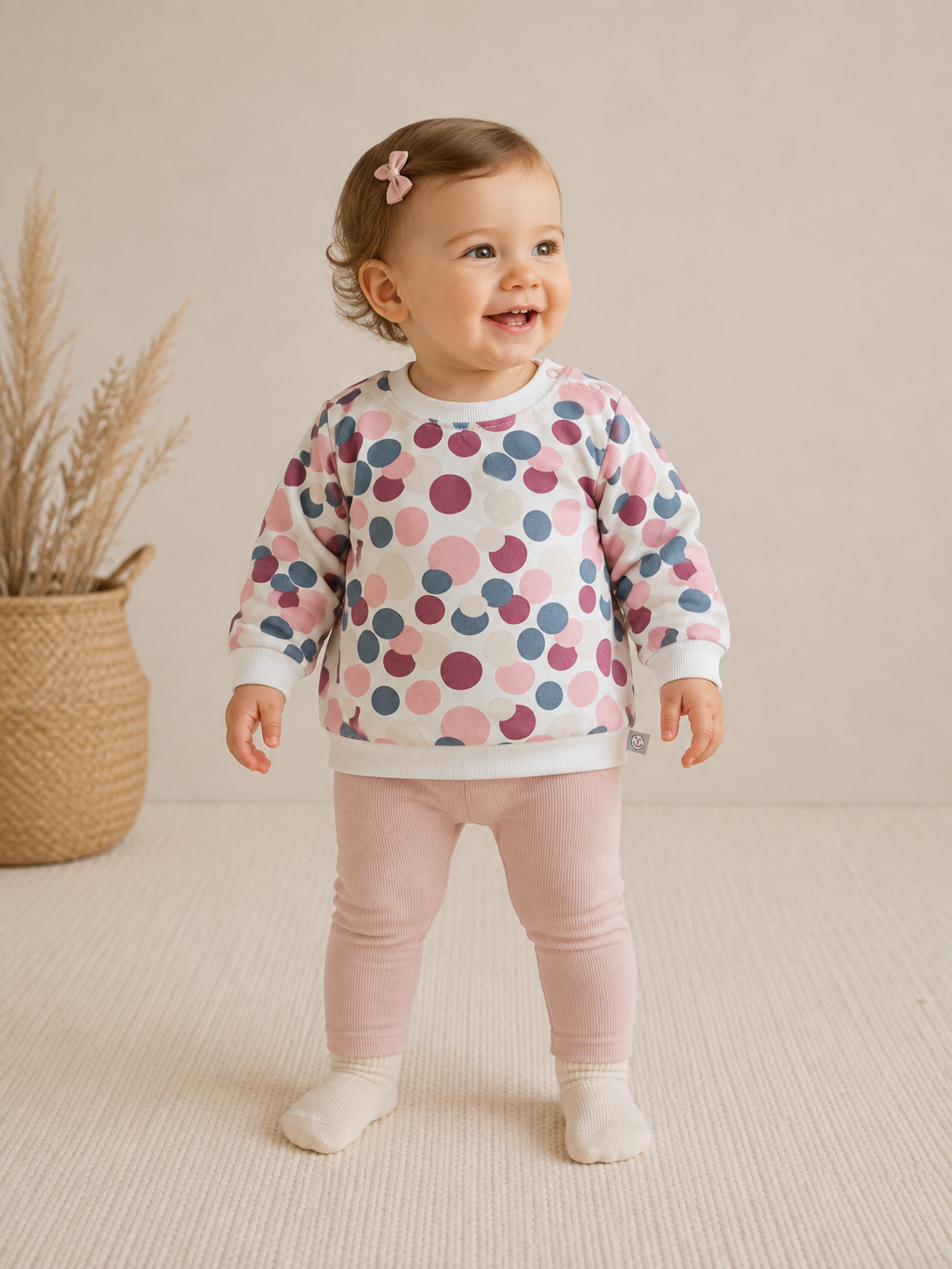 Liegelind Sweatshirt mit buntem Punkte-Muster | Gr. 80