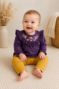 Next Outfit-Set mit bestickter Bluse & Hema Hose | Gr. 74