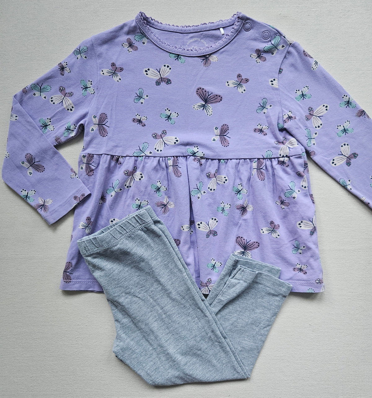 s.Oliver Schmetterlings-Tunika & Minymo Leggings 🦋 | Gr. 86