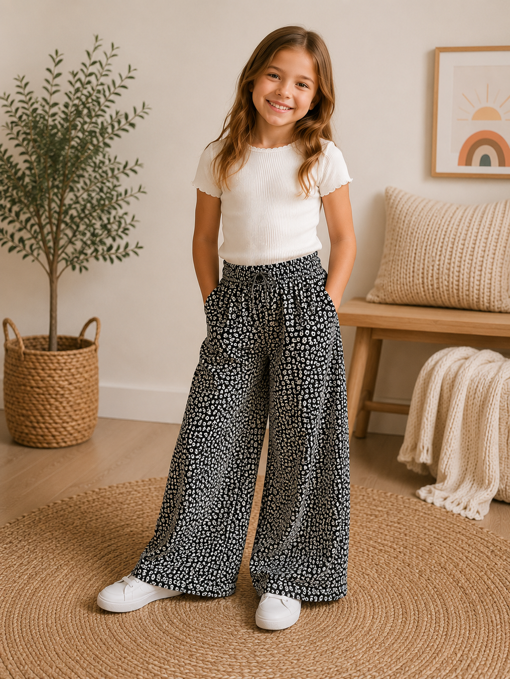 Next Weite Hose mit Blumenmuster | Gr. 122 | Neu mit Etikett