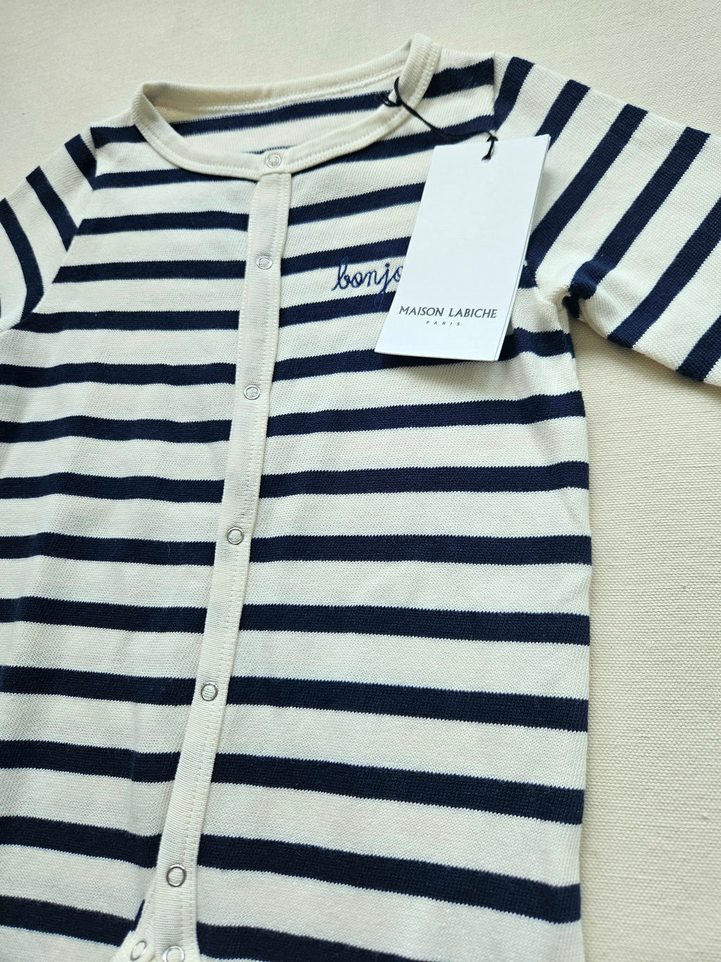 Maison Labiche Paris Strampler "Bonjour" | Gr. 80 | Neu mit Etikett