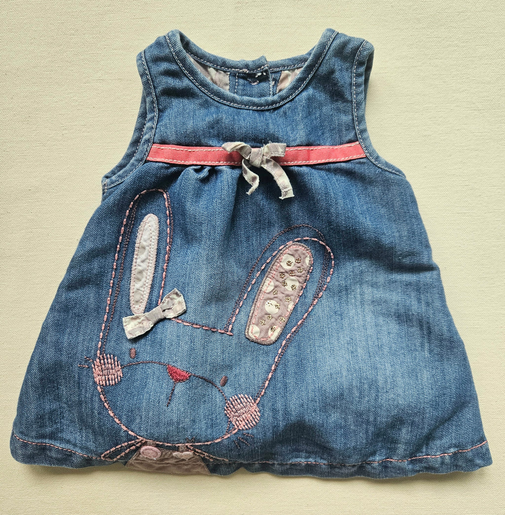 Next Jeanskleid mit Hasenmotiv 🐰 | Gr. 62