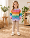 PUSBLU Regenbogen-Strickjacke aus Baumwolle 🌈 | Gr. 104