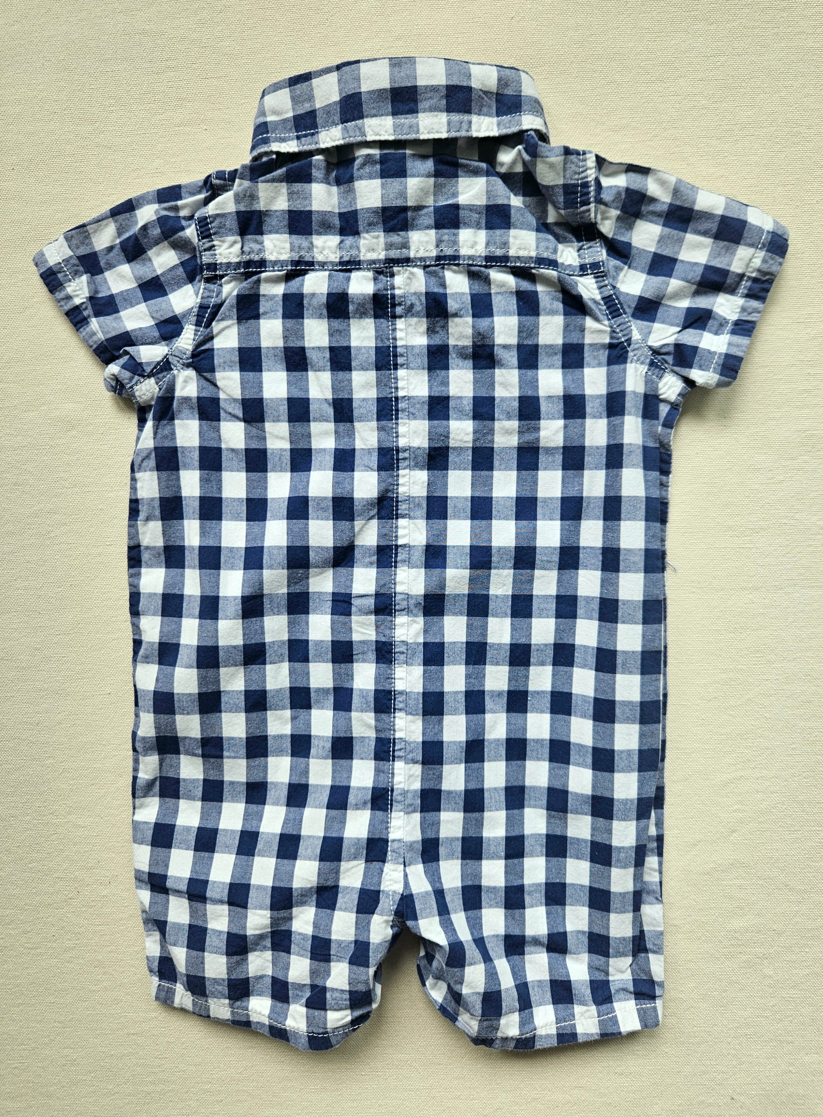 babyGap  Kurzarm-Hemdromper mit Karomuster | Gr. 74