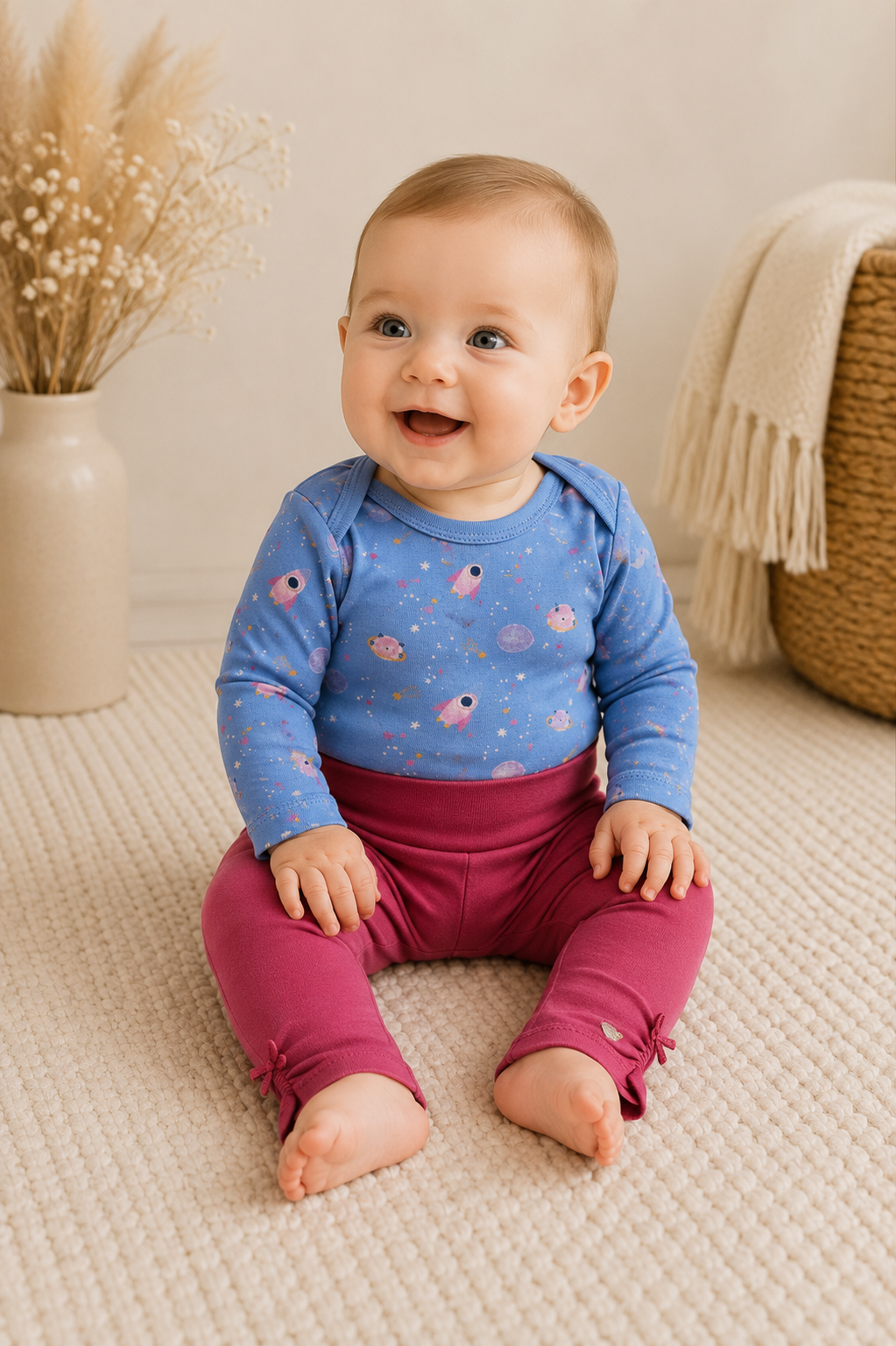 Steiff & Alana Outfit mit Weltraum-Body & Leggings 🚀 | Gr. 74