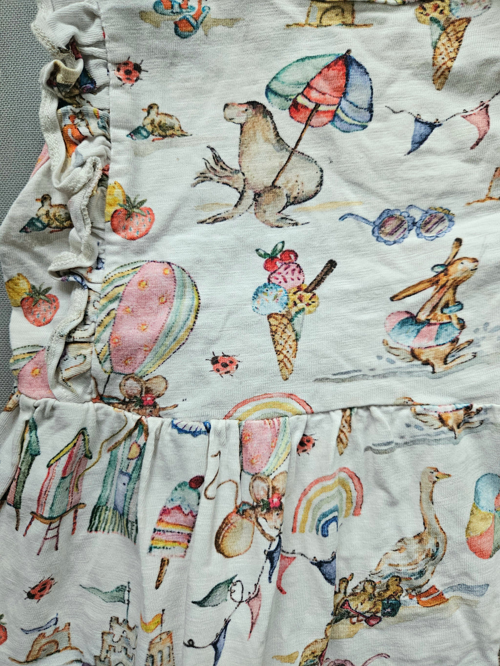 Sommer Tunika bunt mit Tier- & Strandmotiv – Gr. 104 – NEXT