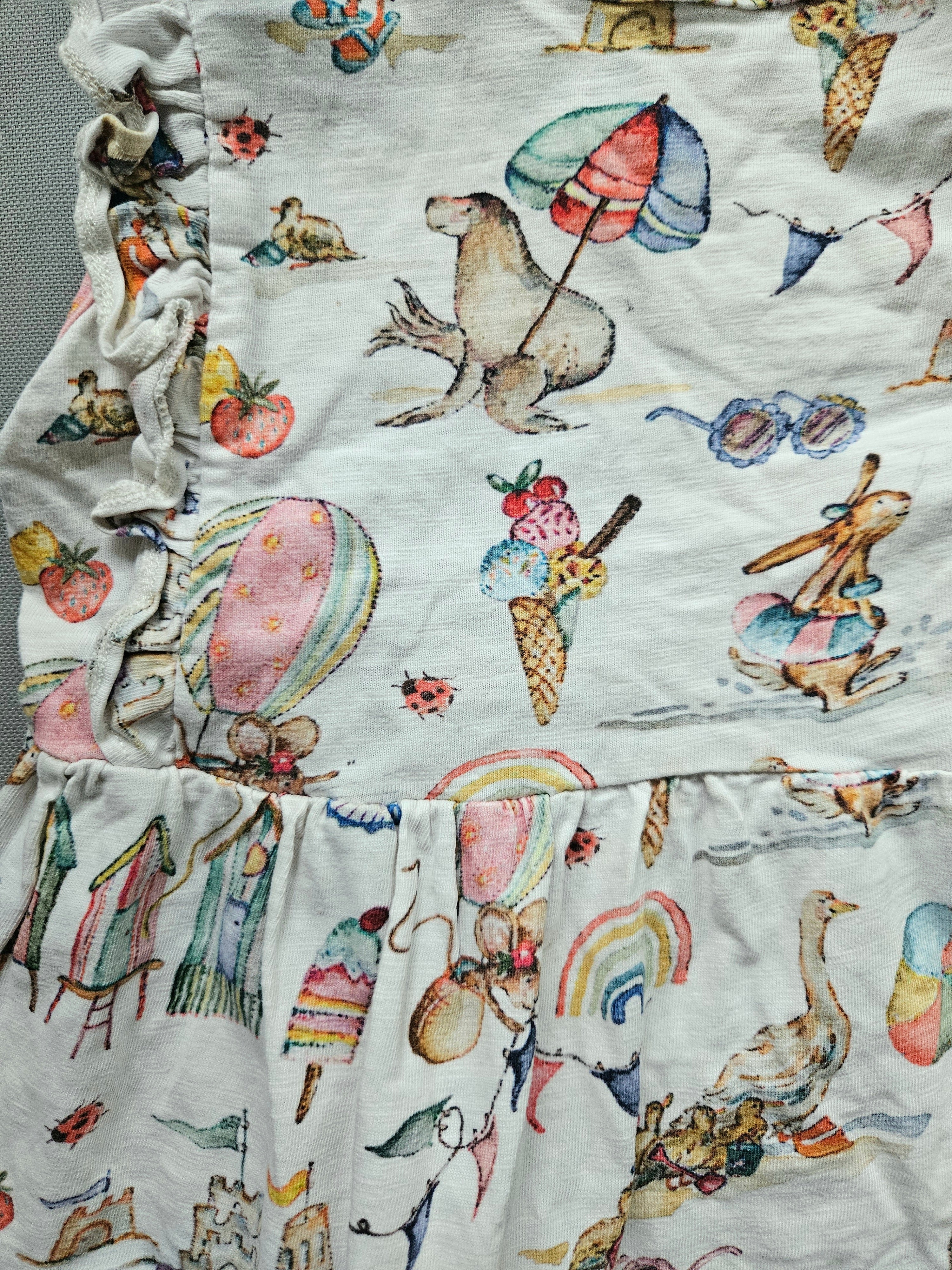 Sommer Tunika bunt mit Tier- & Strandmotiv – Gr. 104 – NEXT
