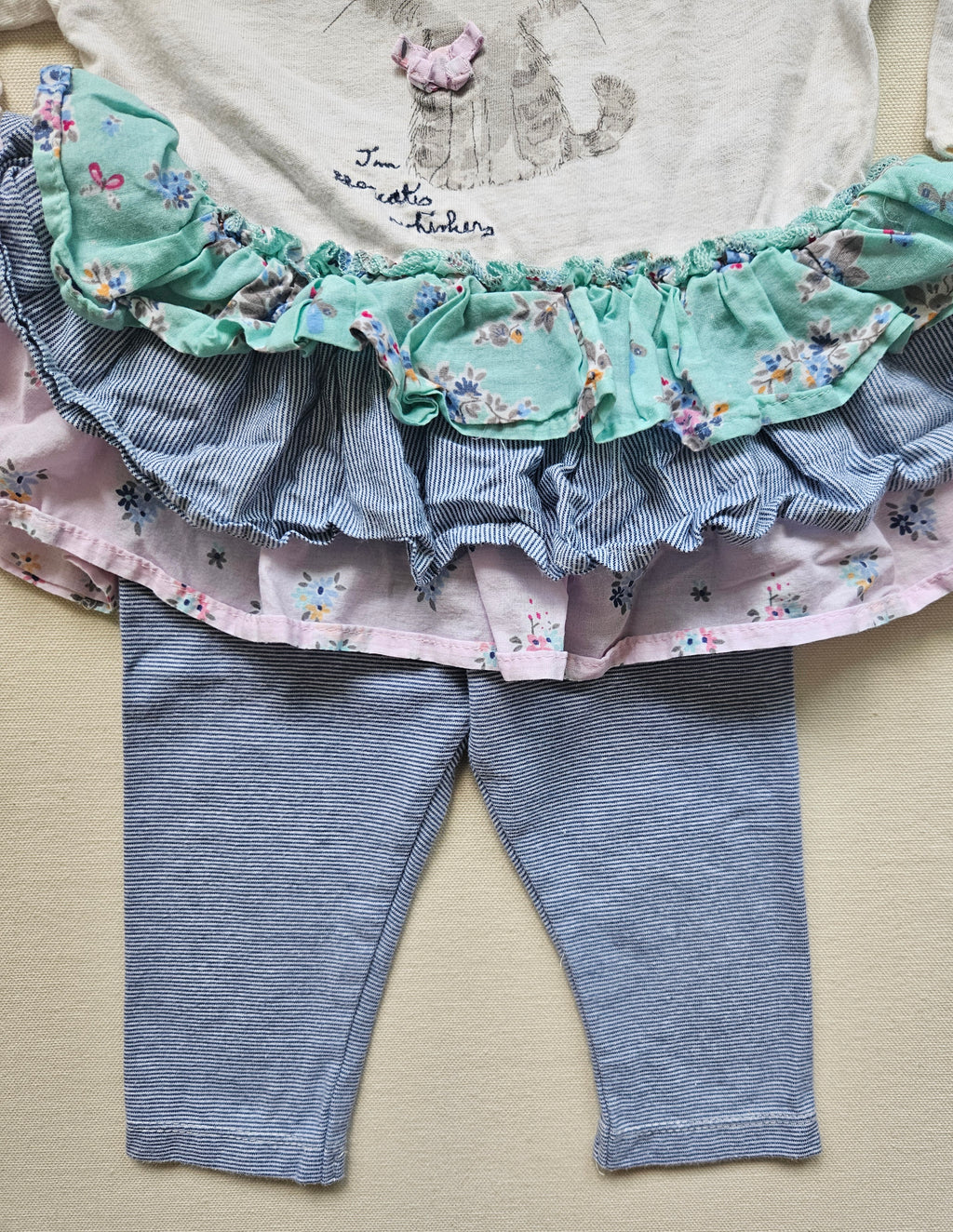 Next Baby 2-teiliges Set mit Katze & Volant | Gr. 68