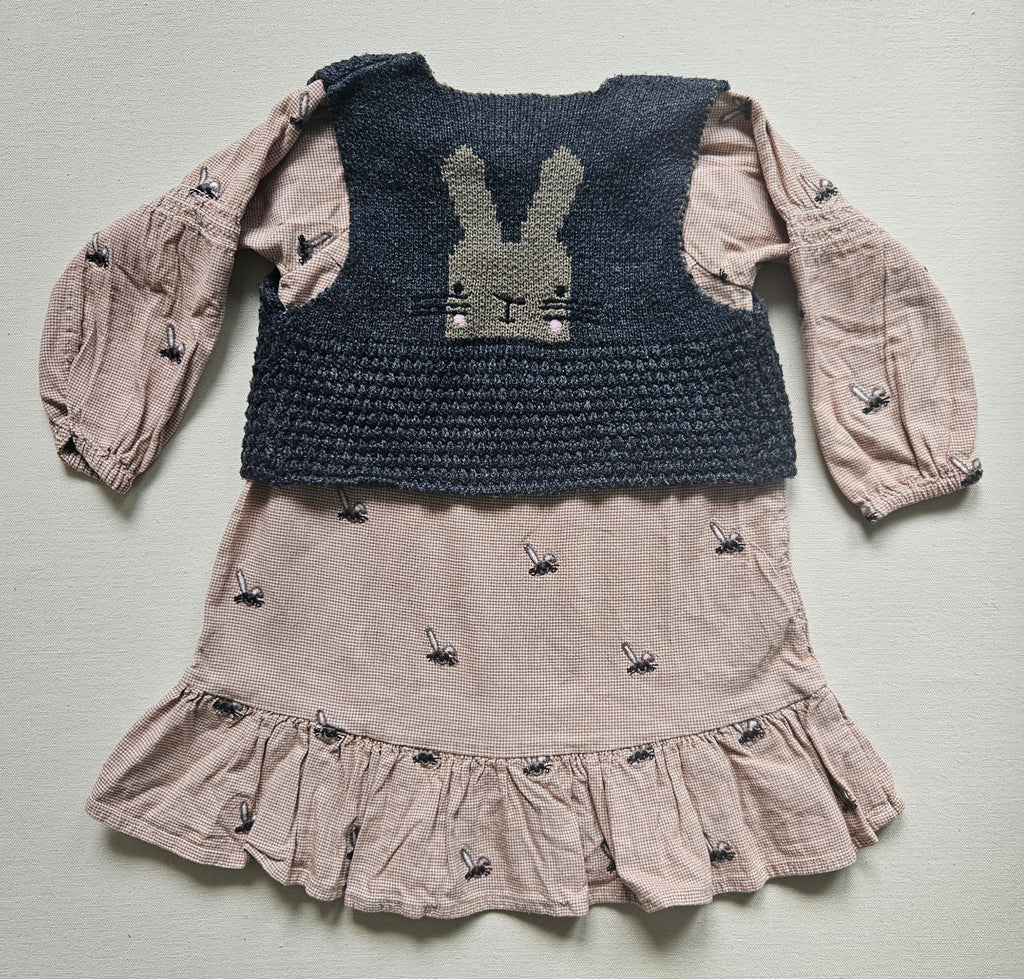 Next Kleid mit Strickweste & Häschen 🐰 | Gr. 80