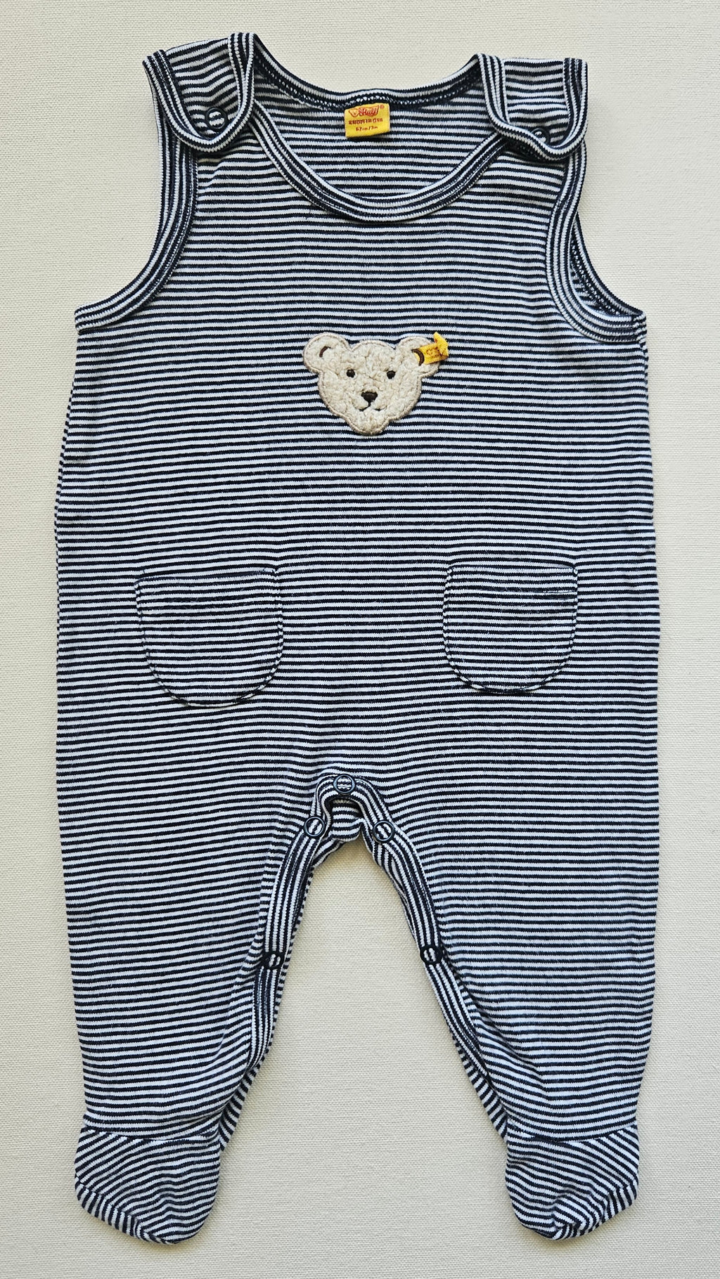 Steiff Baby-Strampler gestreift mit Teddy 🧸 | Gr. 62