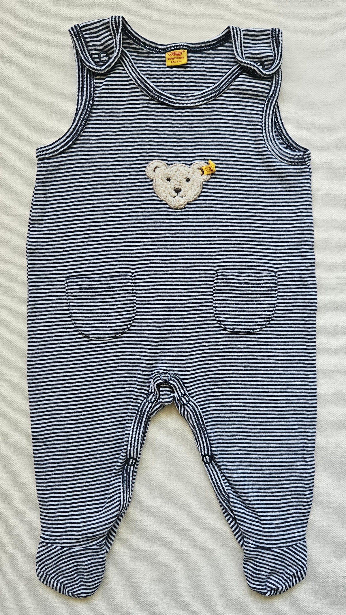 Steiff Baby-Strampler gestreift mit Teddy 🧸 | Gr. 62