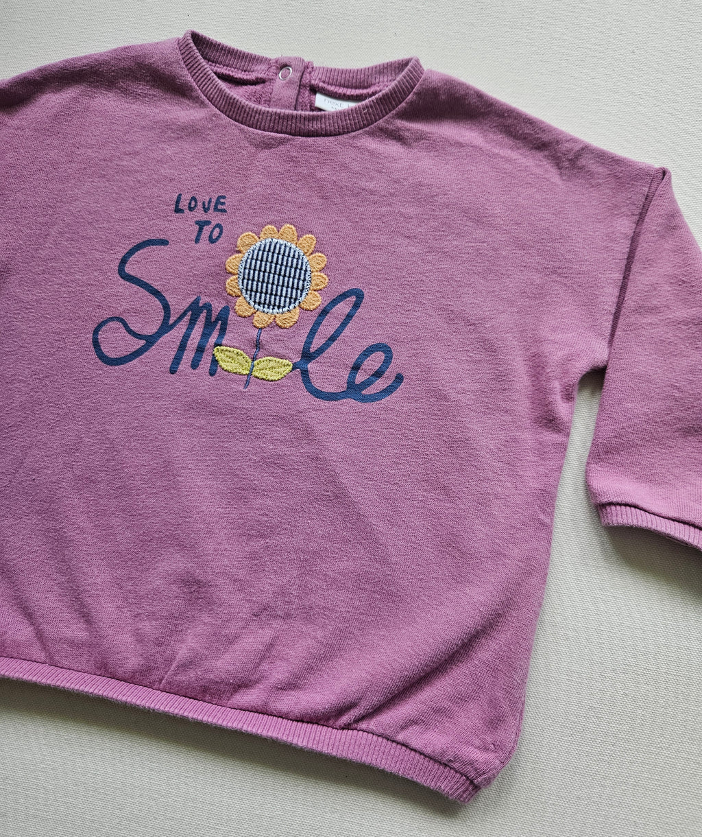 Next Baby Sweater „Love to Smile“ 🌻 | Gr. 80