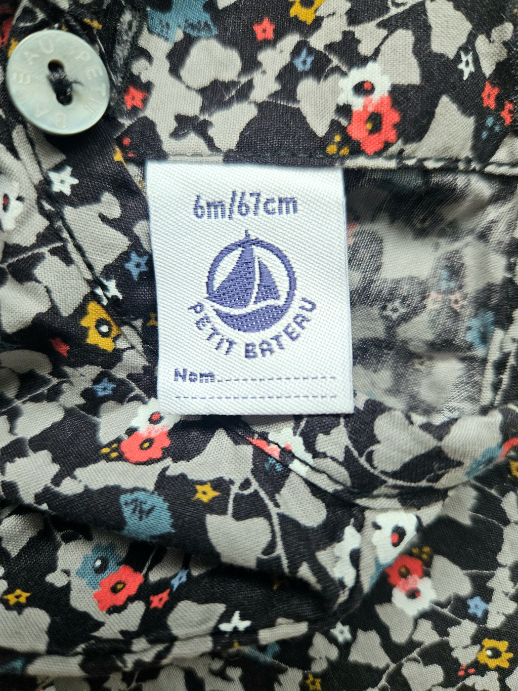 Petit Bateau Langarmkleid mit Blumenmuster 🌸 | Gr. 68